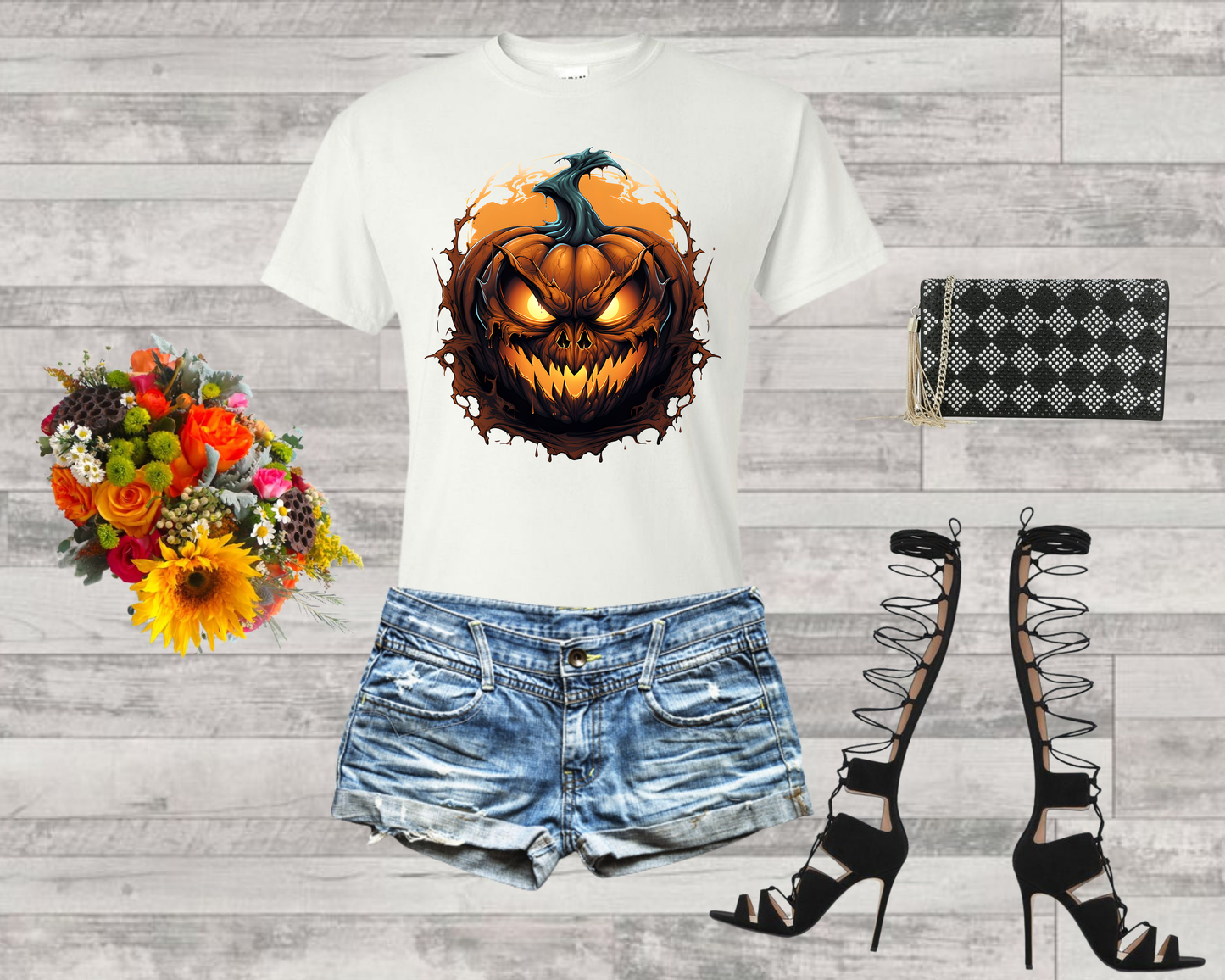 Cute Pumpkin Tee - Jack O' Lantern Halloween Shirt for Women, Kids, Moms & Dads - Spooky Fall T-Shirt - Pumpkin Design