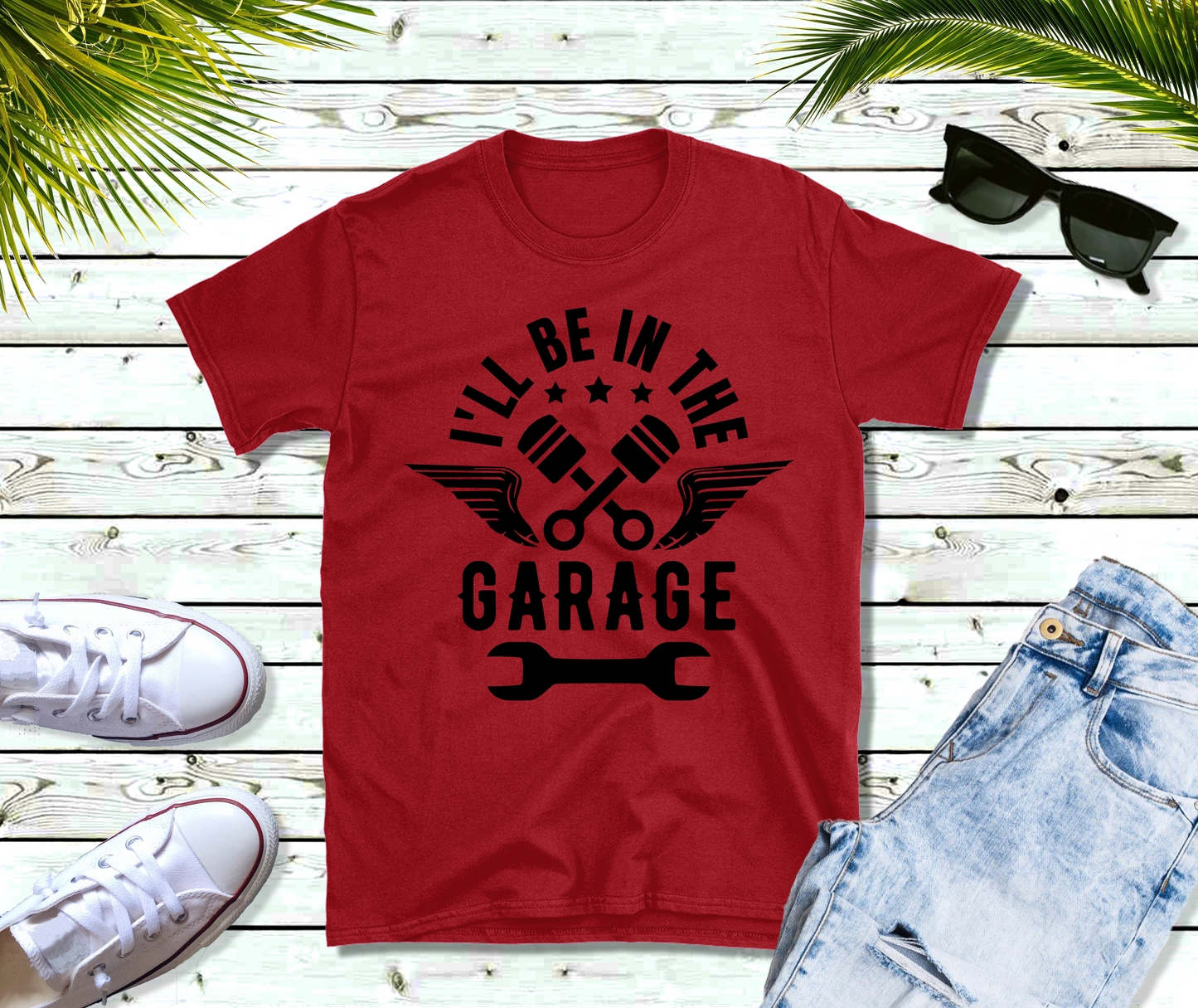 Black I'll be In The Garage Shirt, Funny Shirt Men, Fathers Day Gift, Dad shirt, Mechanic funny Tee, Husband Gift, Garage TShirt