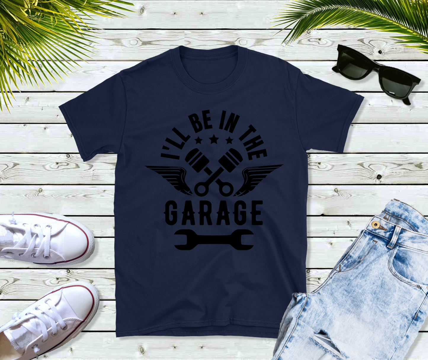 Black I'll be In The Garage Shirt, Funny Shirt Men, Fathers Day Gift, Dad shirt, Mechanic funny Tee, Husband Gift, Garage TShirt