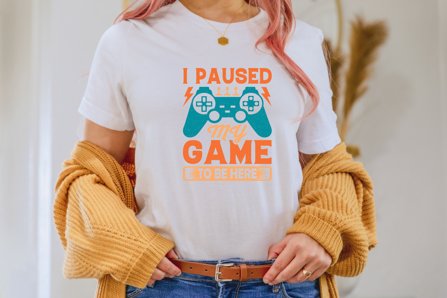 I Paused My Game to Be Here | Gaming T-Shirt | Funny Gamer Shirt | Unisex Tee