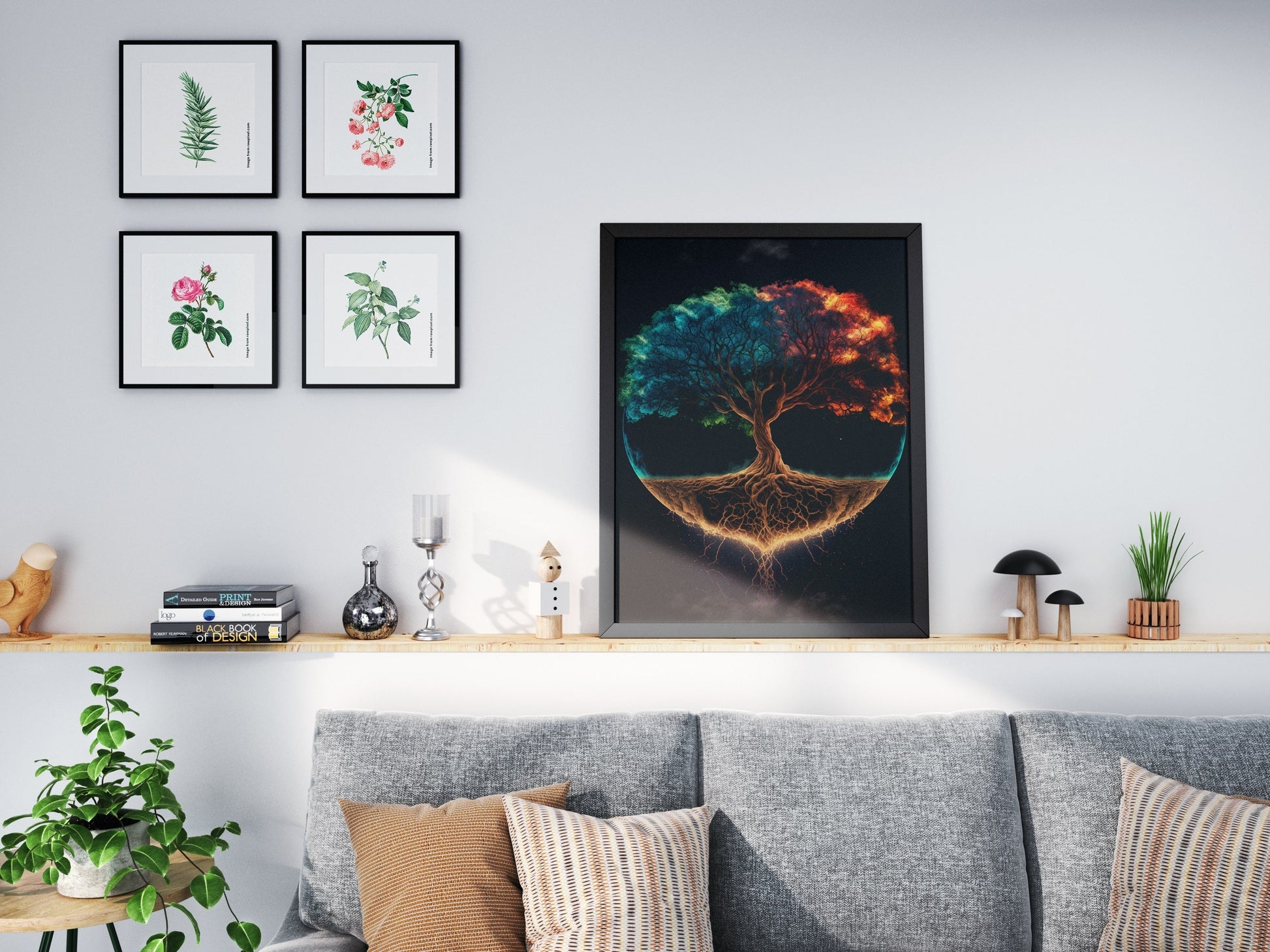 Tree of Life Art Print - Vibrant and Psychedelic Digital Art, 11x17 Inches