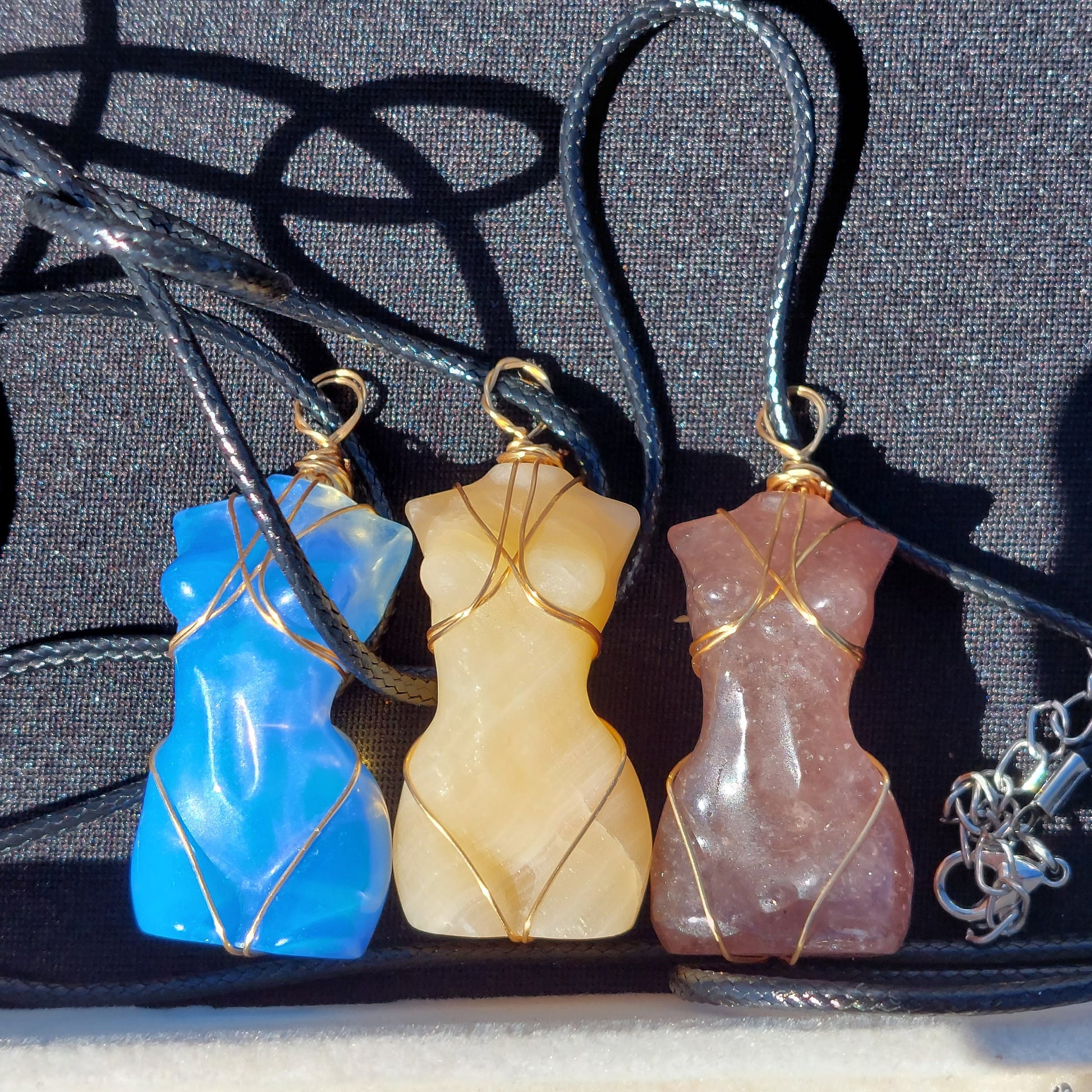 Crystal Lady Body Necklaces Wire Wrapped Jewelry Handmade