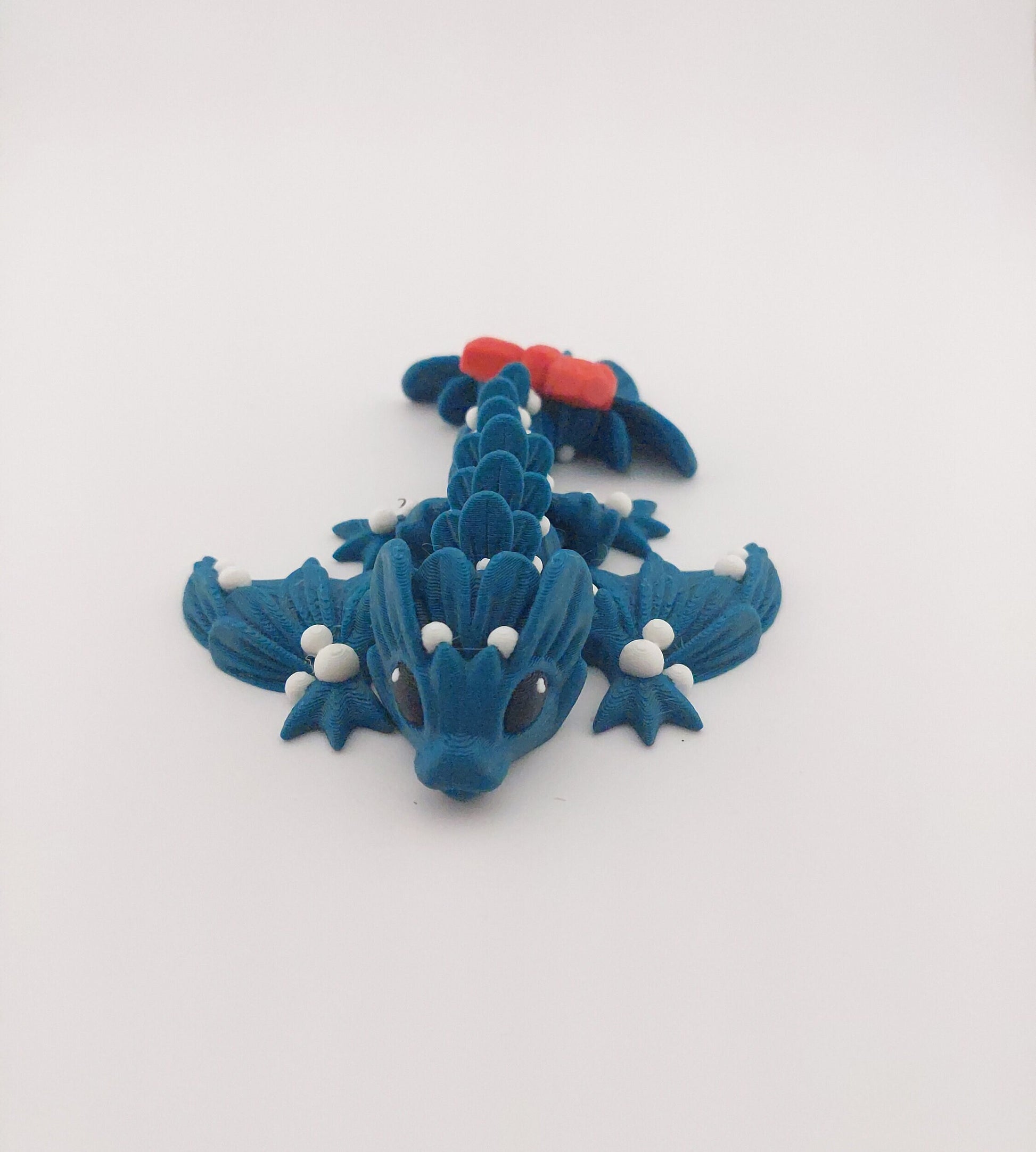 Articulated Mistle Toe Christmas Winter Dragon - 3D Printed Fidget Fantasy Creature - Custom Colors - Cinderwing3d- 14.5 Inch