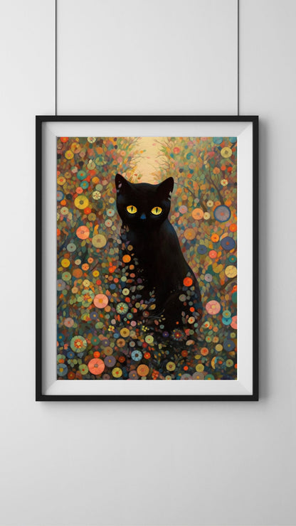 Abstract Feline Elegance Art Print, Cat Lover Gift