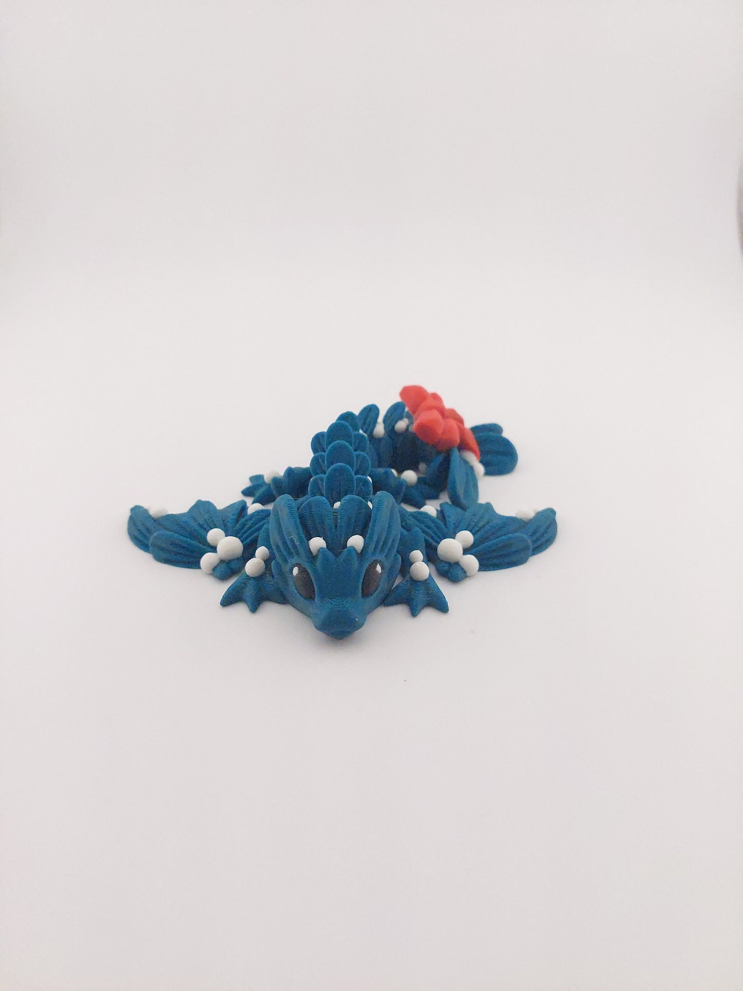 Articulated Mistle Toe Christmas Winter Dragon - 3D Printed Fidget Fantasy Creature - Custom Colors - Cinderwing3d- 14.5 Inch