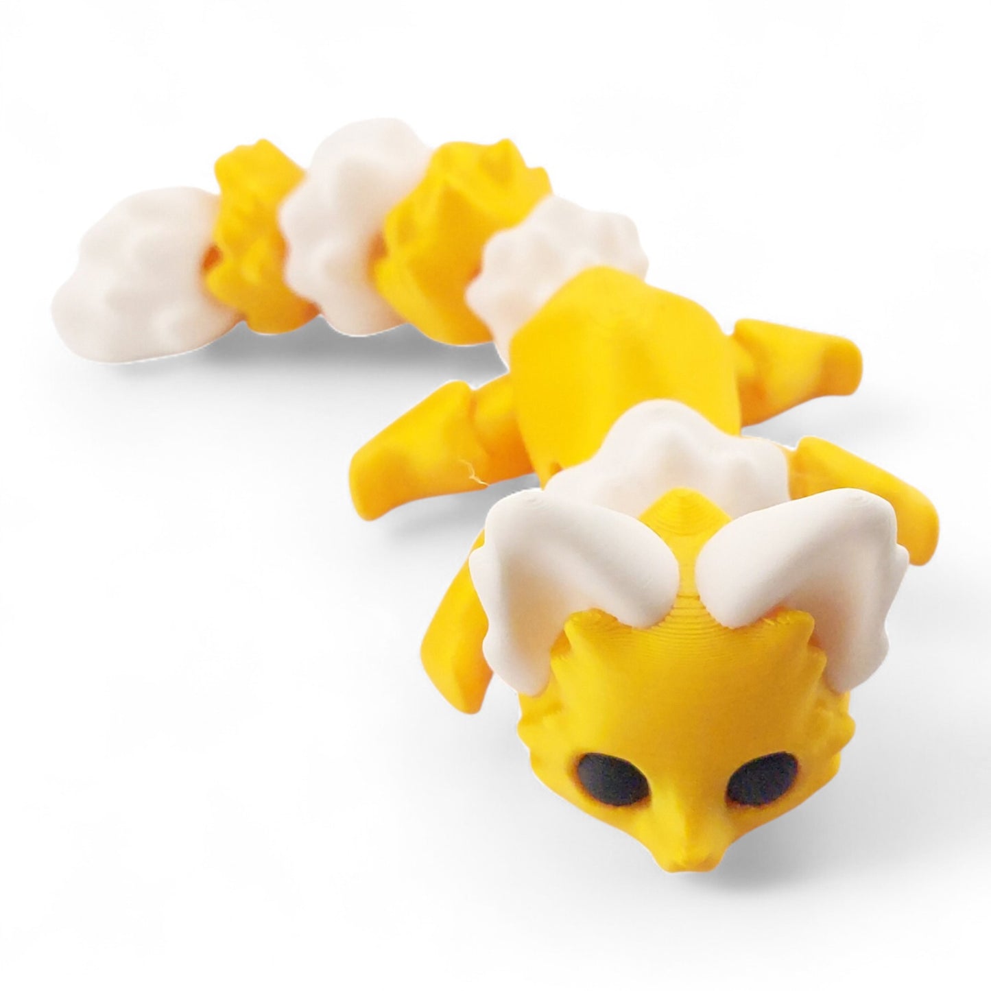 Sunshine Flexi Fox – 7.5" Articulated 3D Printed Collectible | Whimsical Desk or Shelf Decor