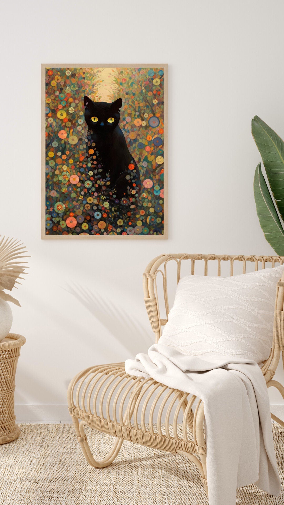 Abstract Feline Elegance Art Print, Cat Lover Gift