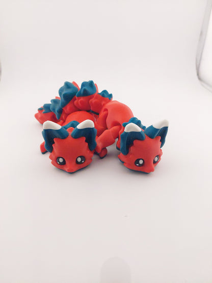 Articulated Holly the Christmas Flexi Fox 7.5 Inches - 3D Printed Fidget Fantasy Creature - Authorized Seller