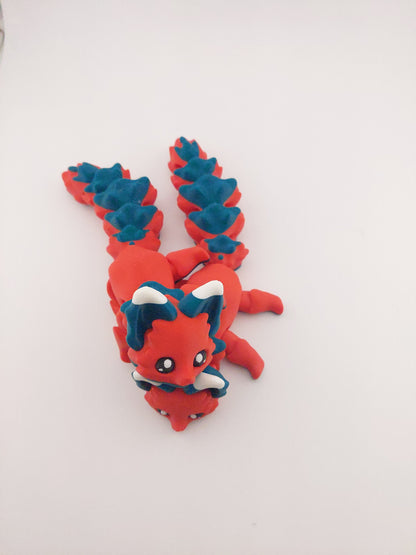 Articulated Holly the Christmas Flexi Fox 7.5 Inches - 3D Printed Fidget Fantasy Creature - Authorized Seller