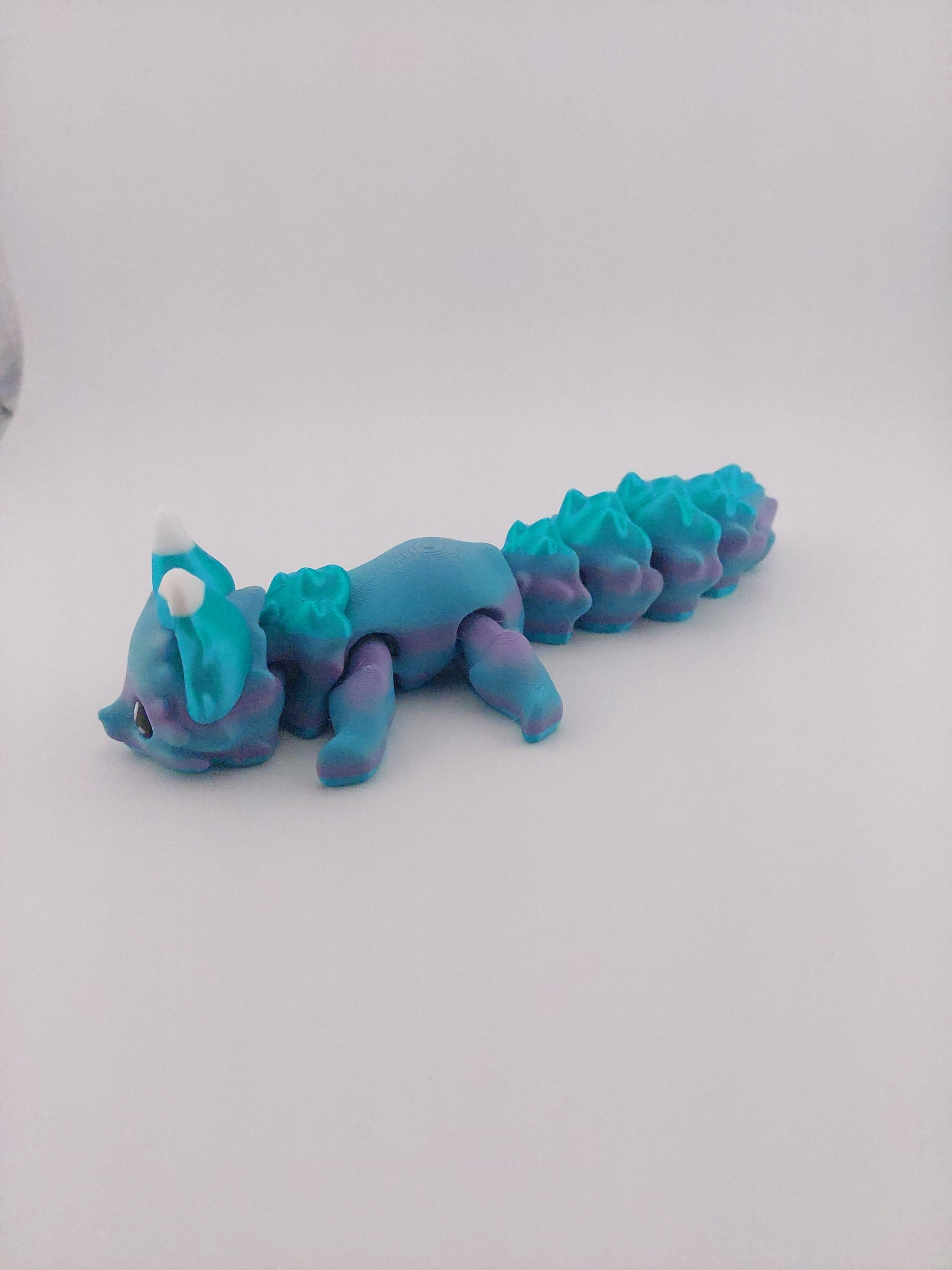Maddie The Mermaid Flexi Fox 7.5 Inches - 3D Printed Fidget Fantasy Creature - Authorized Seller - Articulated