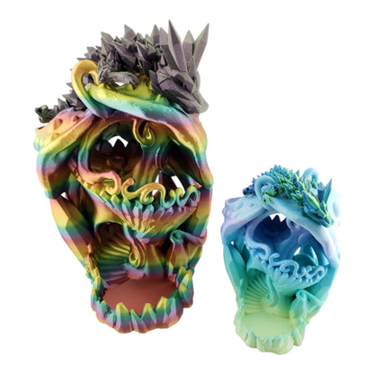 Crystal Mushroom Dice Tower – 3D Printed Fantasy RPG Accessory | Multiple Sizes & Colors | Optional Dragon Companion