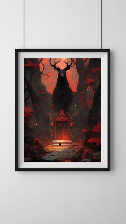 Evil Forest Guardian Art Print - Frame Not Included