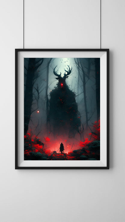 Evil Forest Guardian Art Print - Frame Not Included