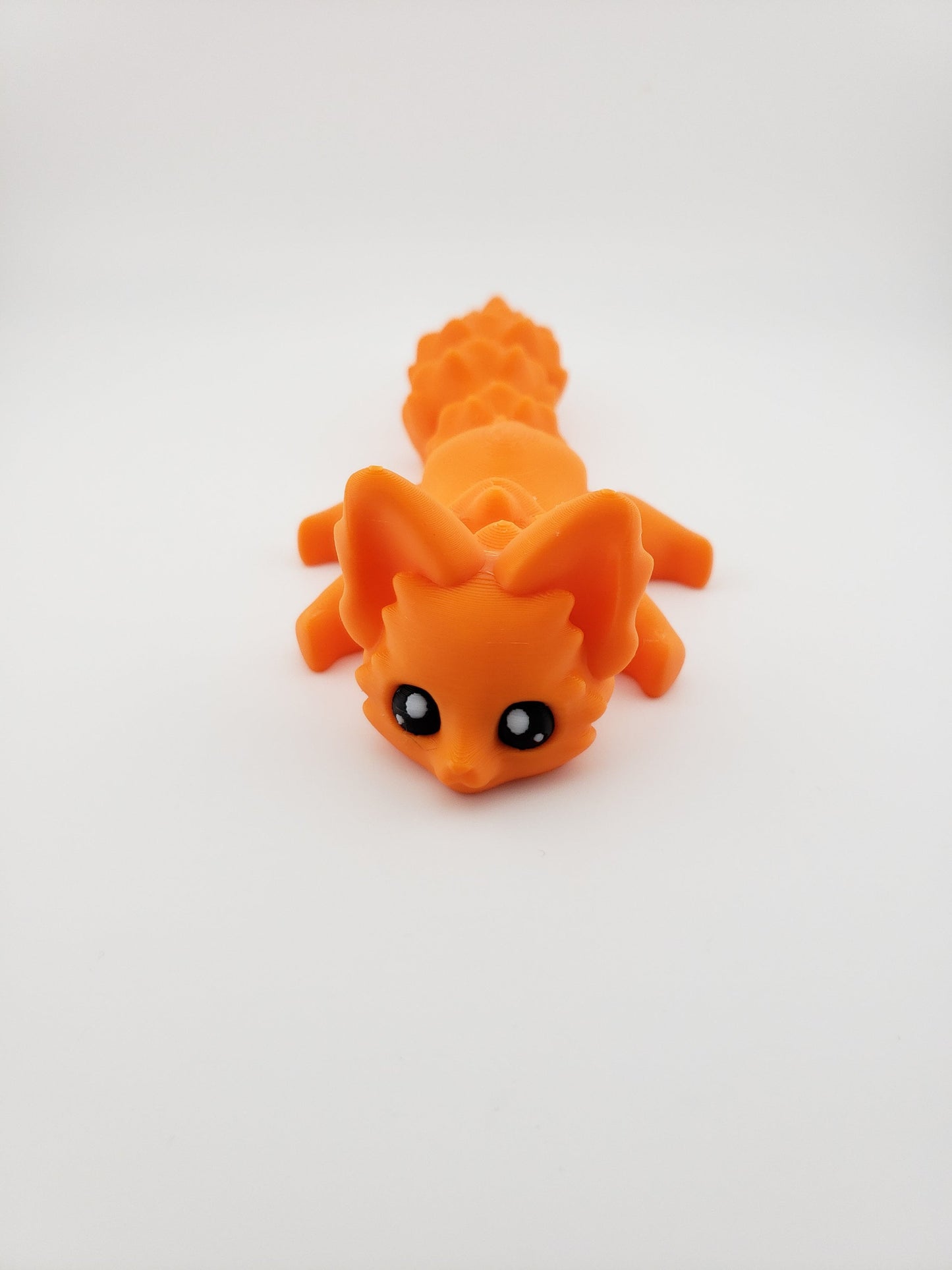 Articulated Cute Flexi Fox 7.5 Inches - 3D Printed Fidget Fantasy - Customizable Colors - Authorized Seller - Articulated Desk Buddy