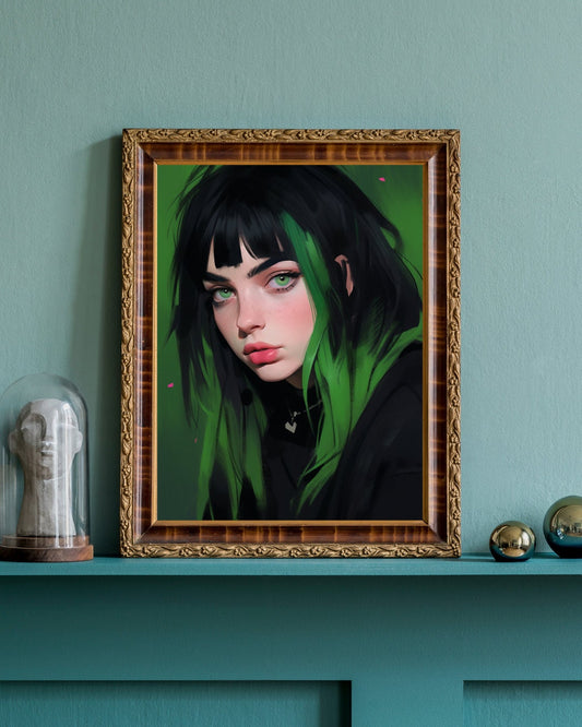 Emerald Enigma: The Rebel Muse Art Print