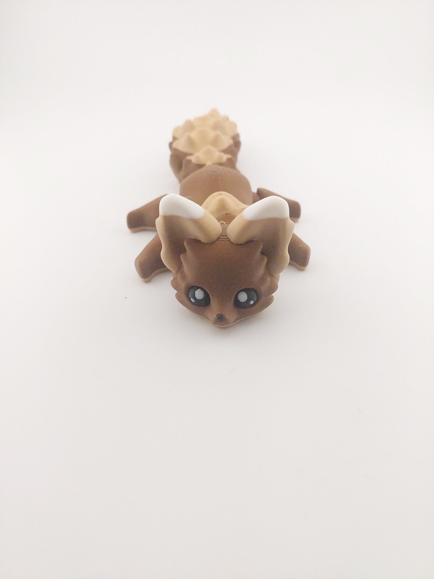 Articulated Painted Caramel Flexi Fox - 3D Printed Fidget Fantasy Creature