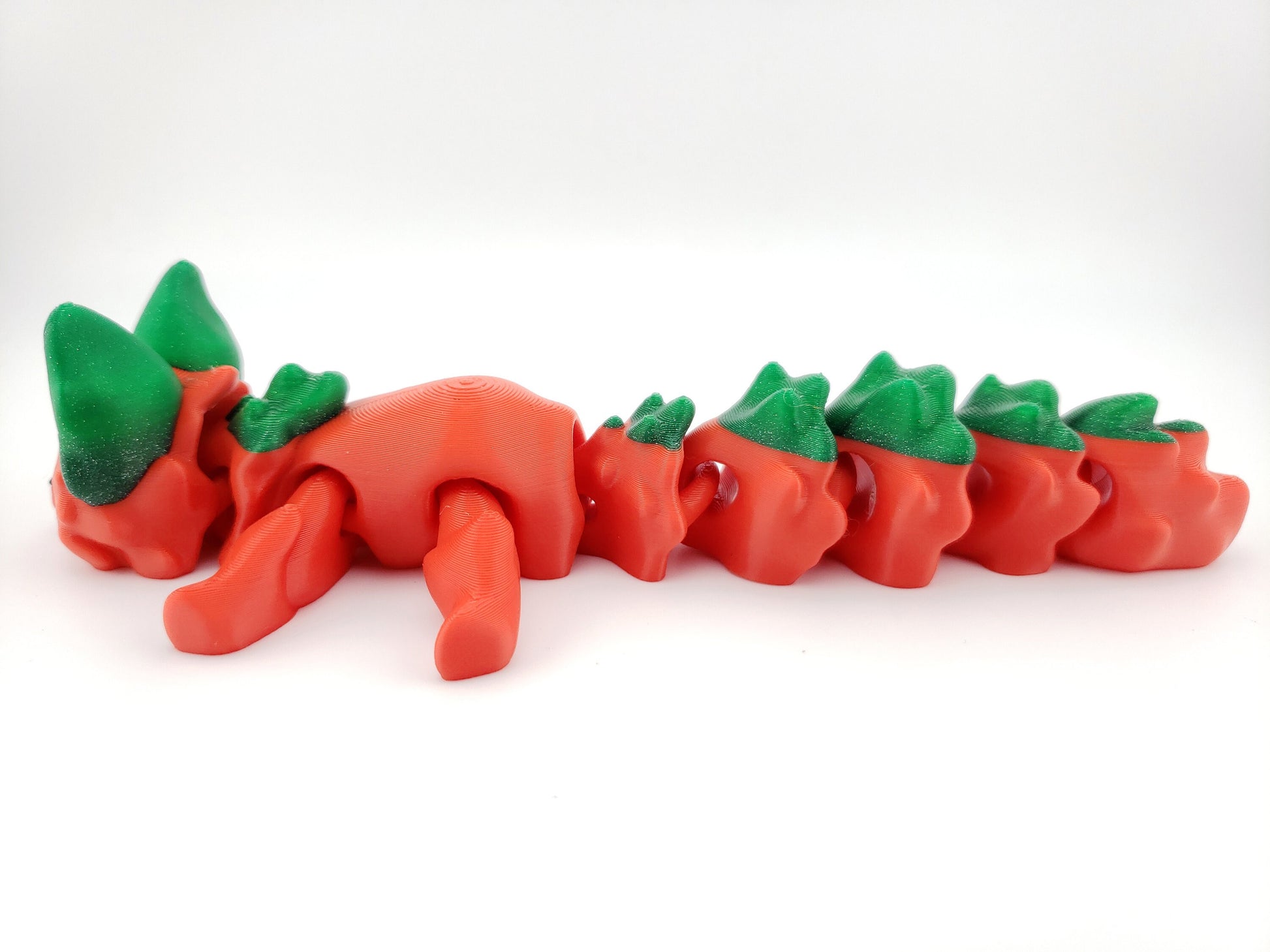 Sara The Strawberry Fox Flexi Fox 7.5 Inches - 3D Printed Fidget Fantasy Creature - Authorized Seller - Articulated