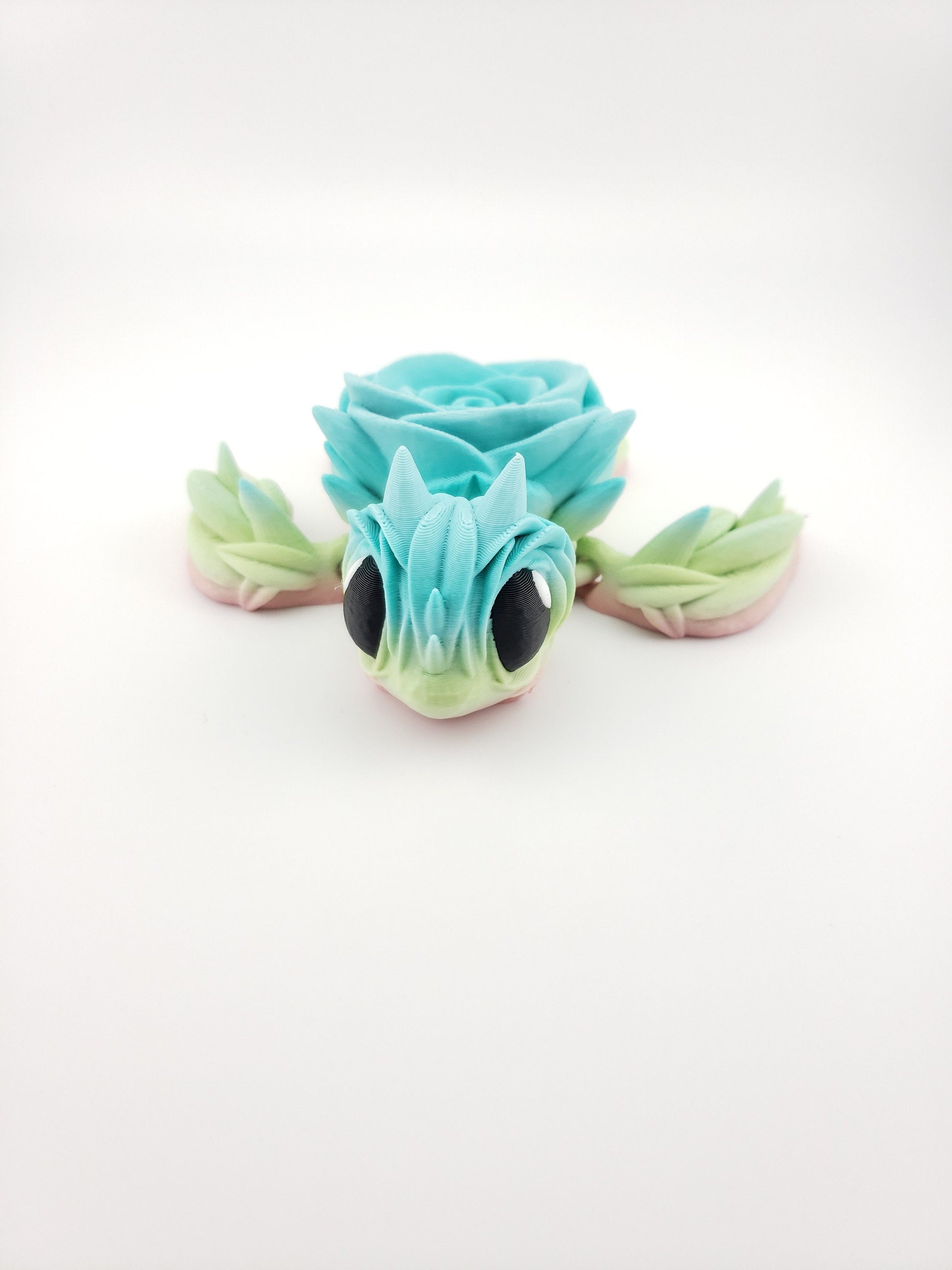 3D-Printed Articulated Rose Turtle Decor Desk Decor Fidget Toy - Animal Figurine - Authorized Seller