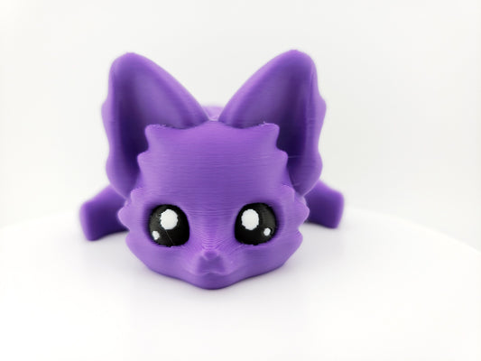 Articulated Cute Purple Flexi Fox 7.5 Inches - 3D Printed Fidget Fantasy - Authorized Seller - Articulated Desk Buddy