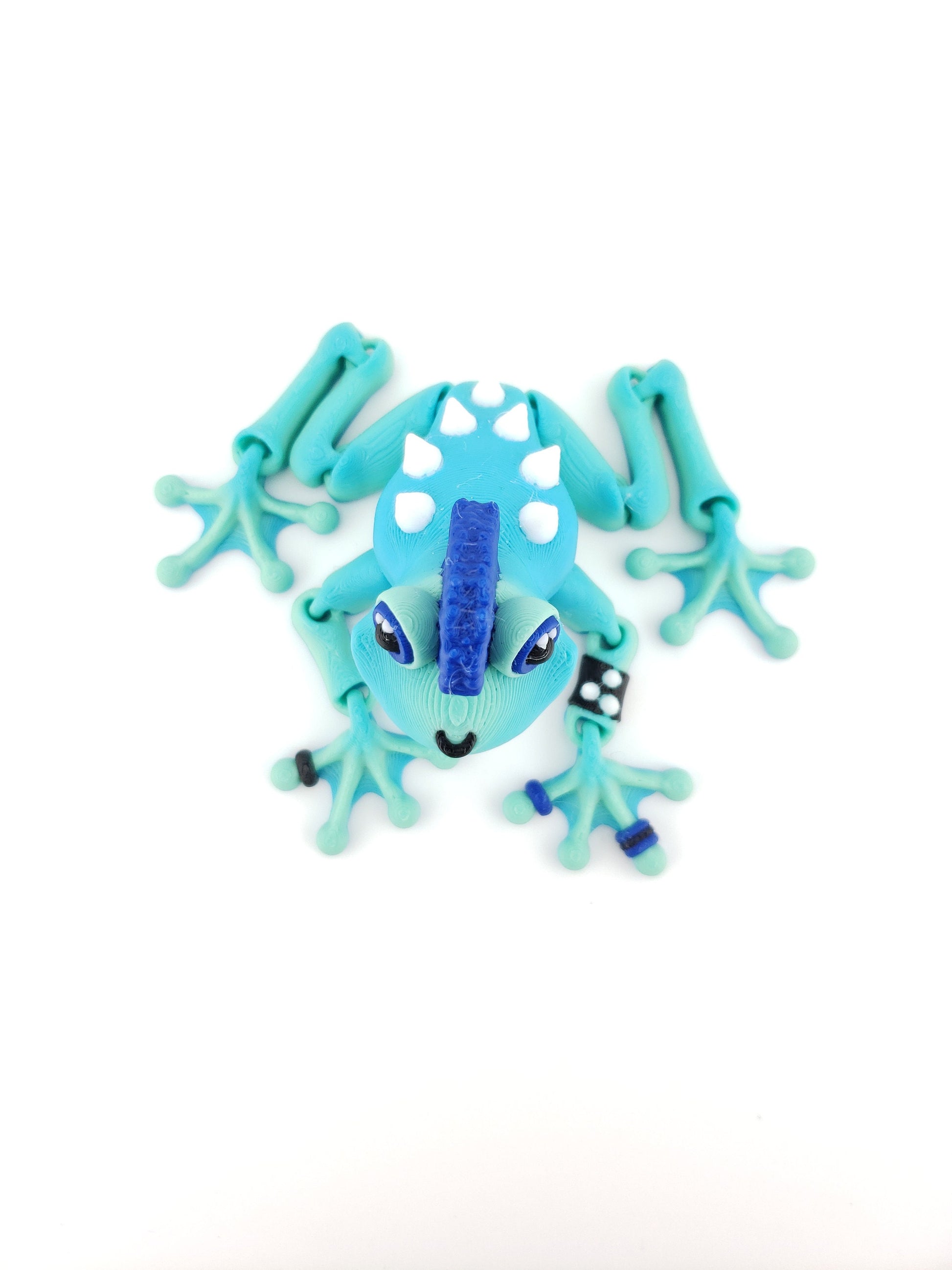 3D-Printed Articulated Punk EMO Frog Decor Desk Decor Fidget Toy - Animal Figurine - Authorized Seller