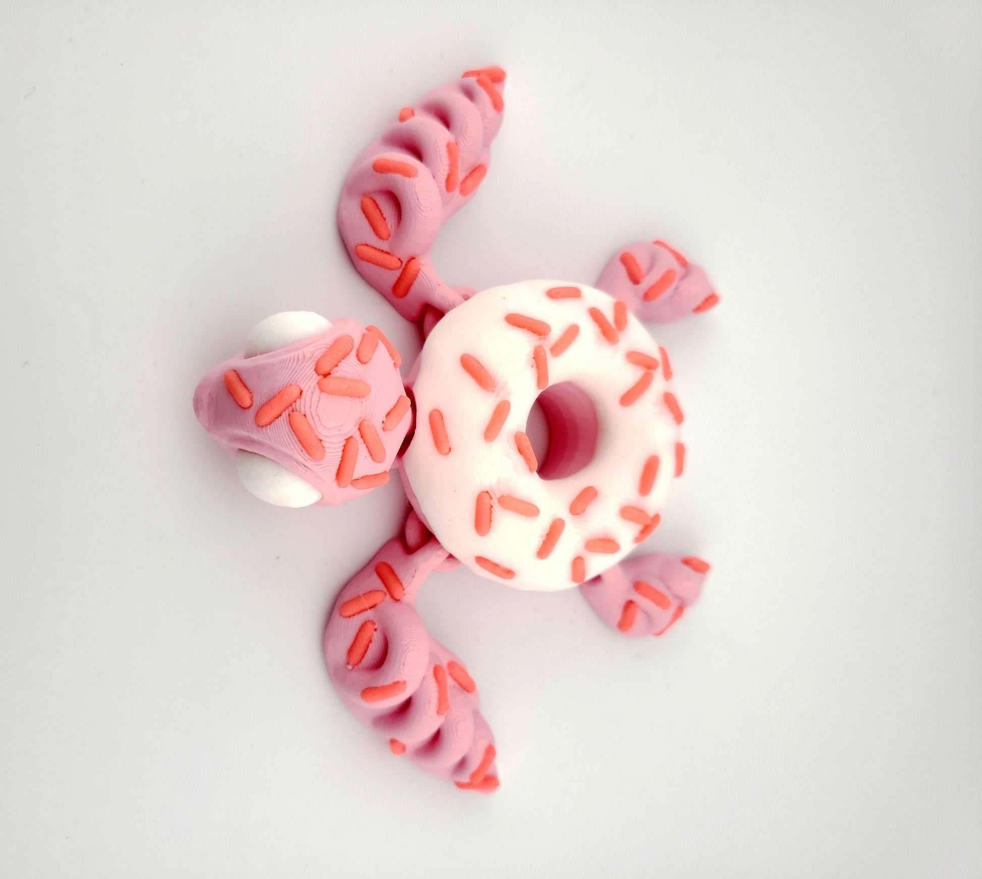 3D-Printed Articulated Donut Dessert Turtle Decor Desk Decor Fidget Toy - Animal Figurine - Authorized Seller