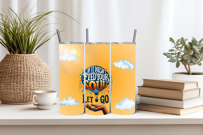 Soulful Release Tumbler - Customizable Hippie Mantra Travel Cup for Free Spirits 20 oz