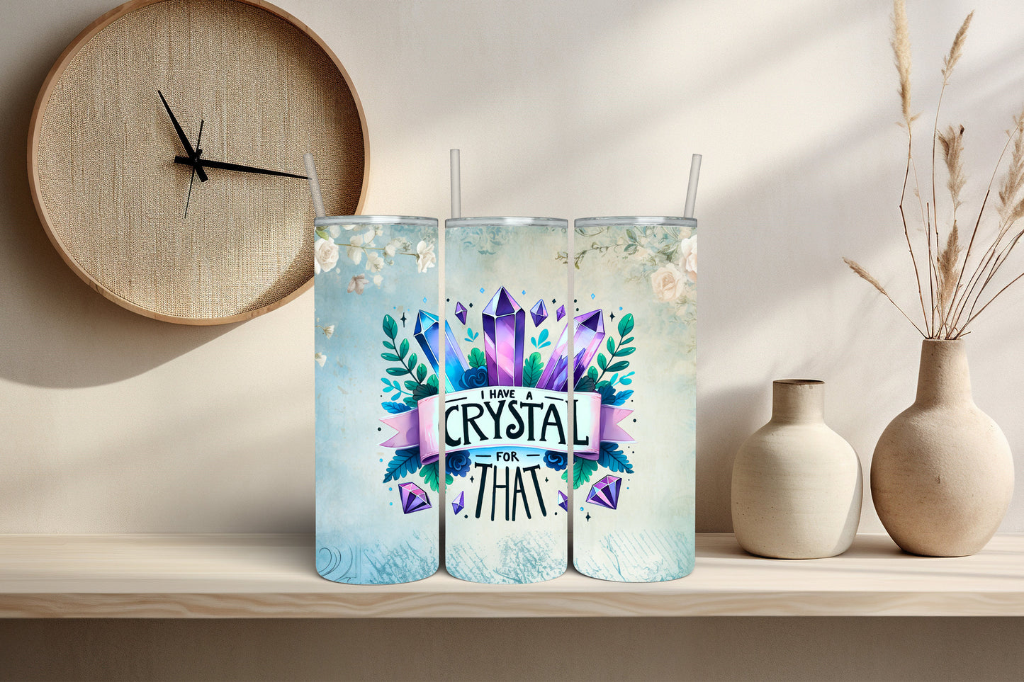 Wiccan 20 oz Tumbler - Mystical Crystal Energy Travel Cup for Wiccans and Mystics