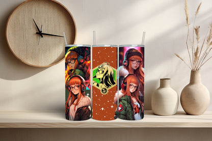 Iconic Hacker Girl 20 oz Tumbler - Gaming-Inspired Travel Cup for Tech Enthusiasts