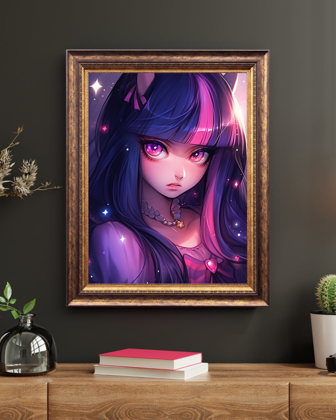 Stellar Scholar: Magical Girl Art Print - Wall Decor Poster