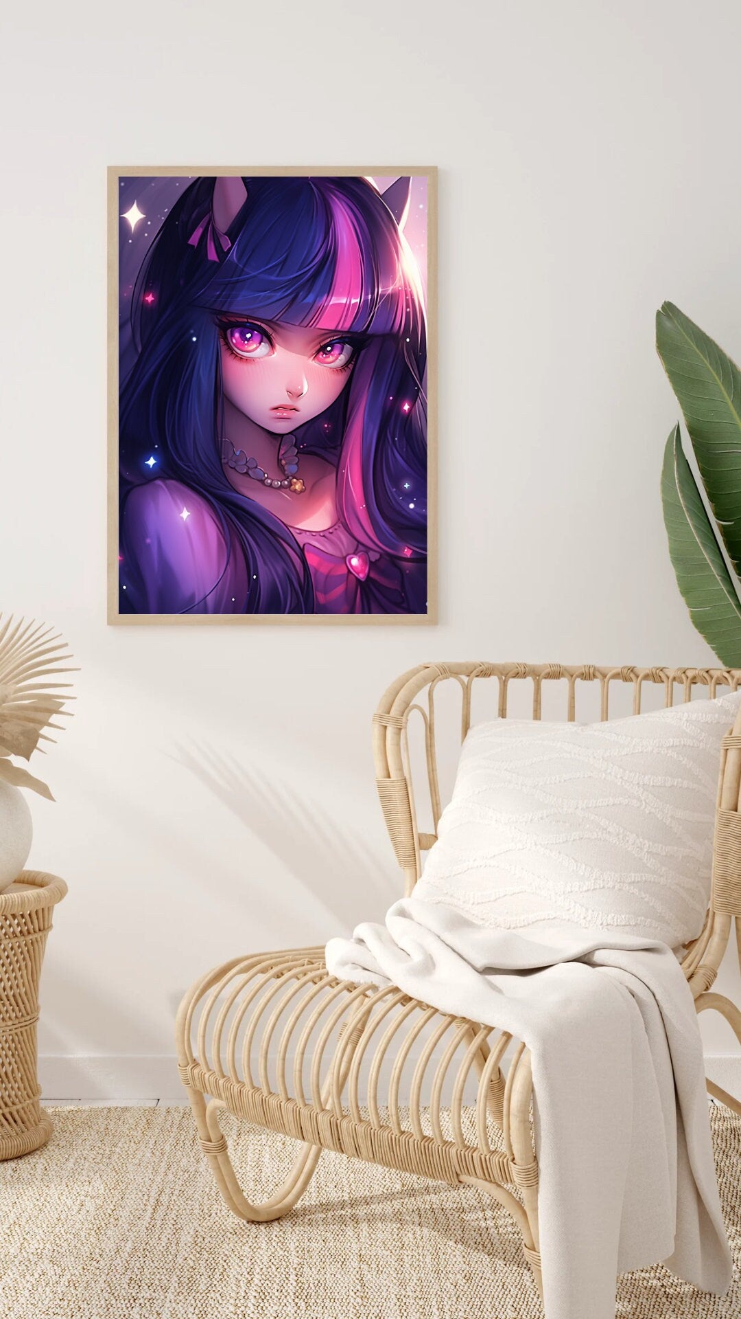 Stellar Scholar: Magical Girl Art Print - Wall Decor Poster