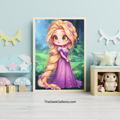 Inquisitive Chibi Princess Art Print - Frame Not Included