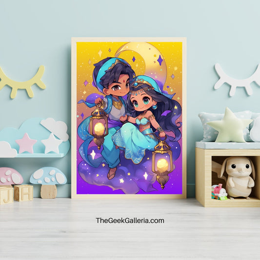 Enchanted Flight: Chibi Royal Adventurers Art Print