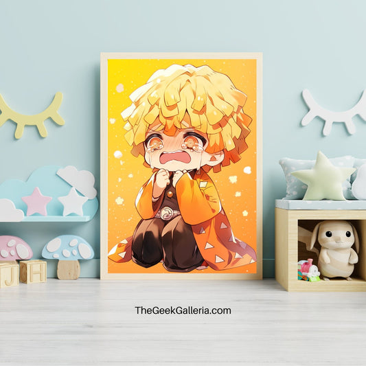 Lightning Strike: Chibi Thunder Warrior Art Print