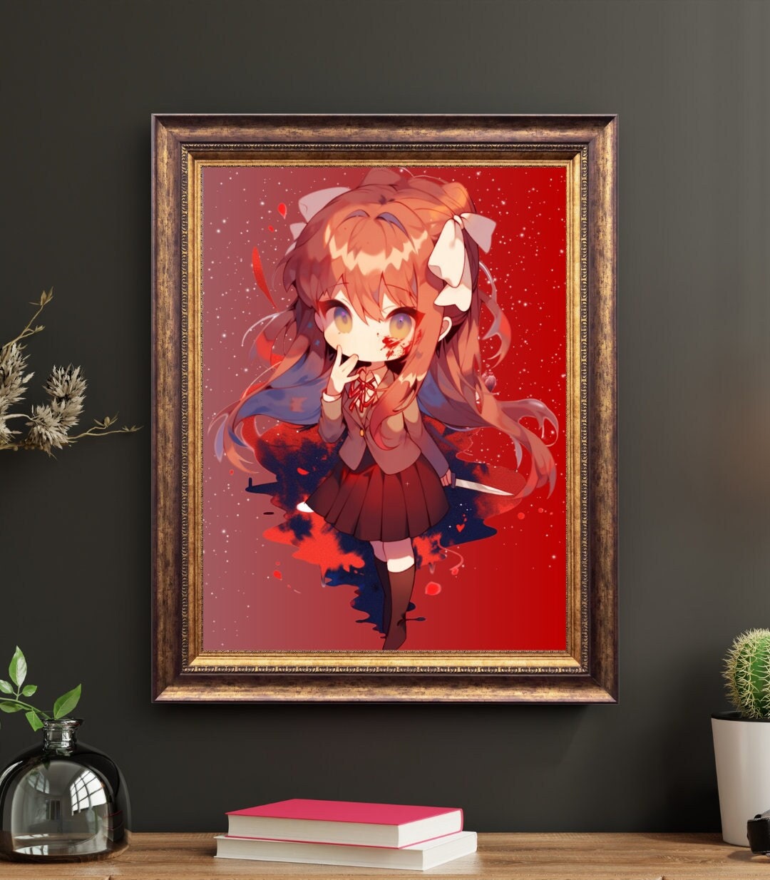 Crimson Reveal: Chibi Club Leader Unveiled Art Print