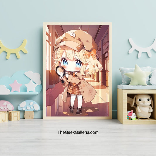 Mystery Stream: Chibi Detective Art Print