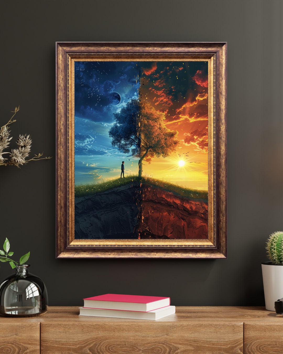 Twilight Passage: Dual-Time Landscape Art Print