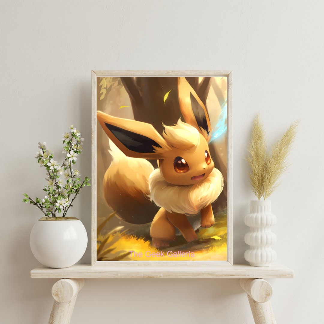 Forest Companion: Charming Creature by a Tree Art Print