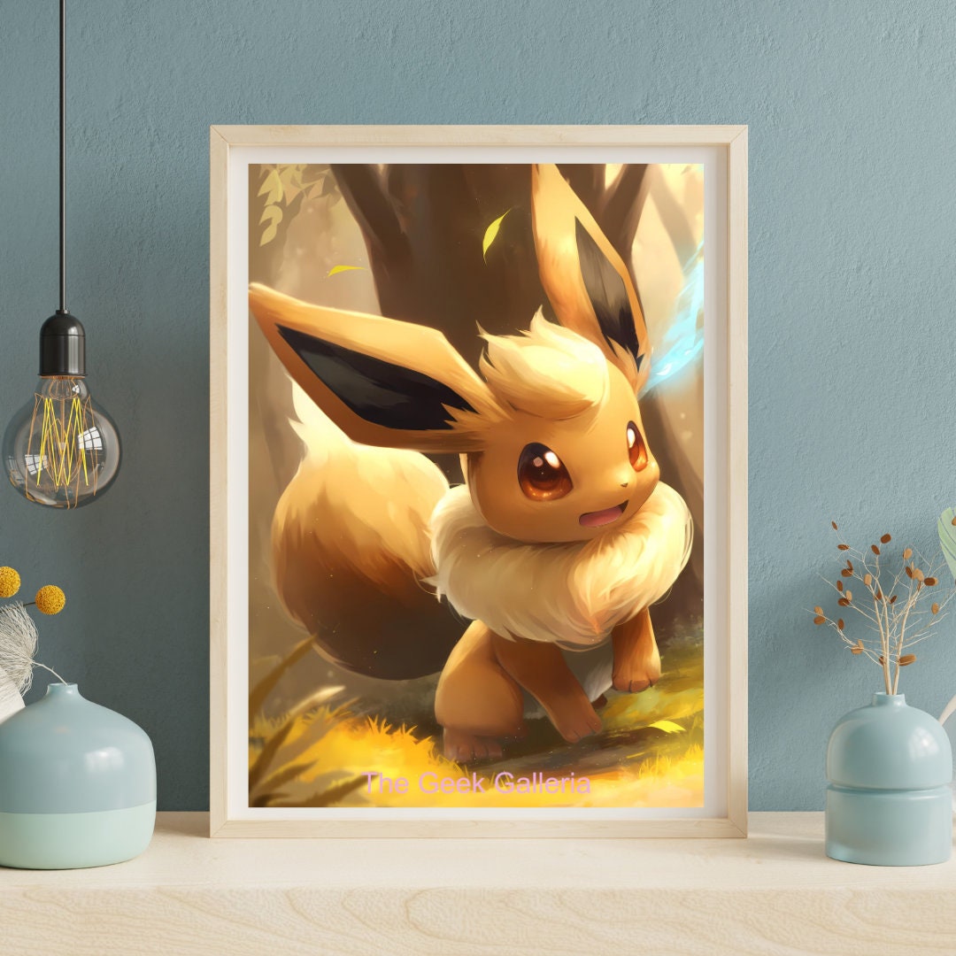 Forest Companion: Charming Creature by a Tree Art Print