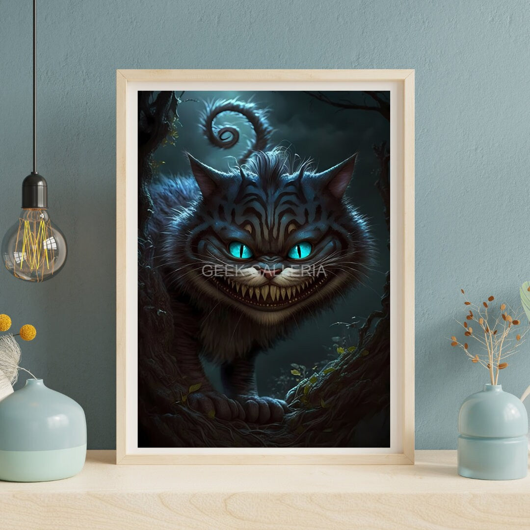 Malevolent Cheshire Cat, 11x17 Inches, Art Print, Fantasy, Horror