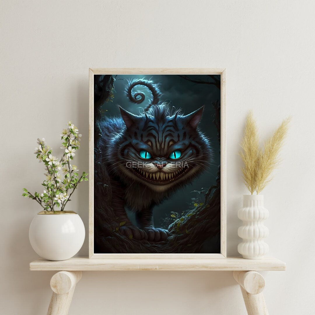 Malevolent Cheshire Cat, 11x17 Inches, Art Print, Fantasy, Horror