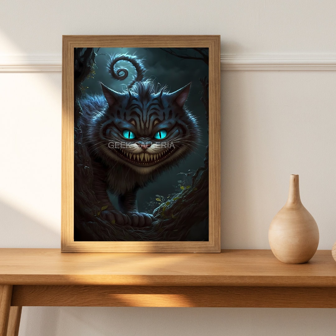 Malevolent Cheshire Cat, 11x17 Inches, Art Print, Fantasy, Horror