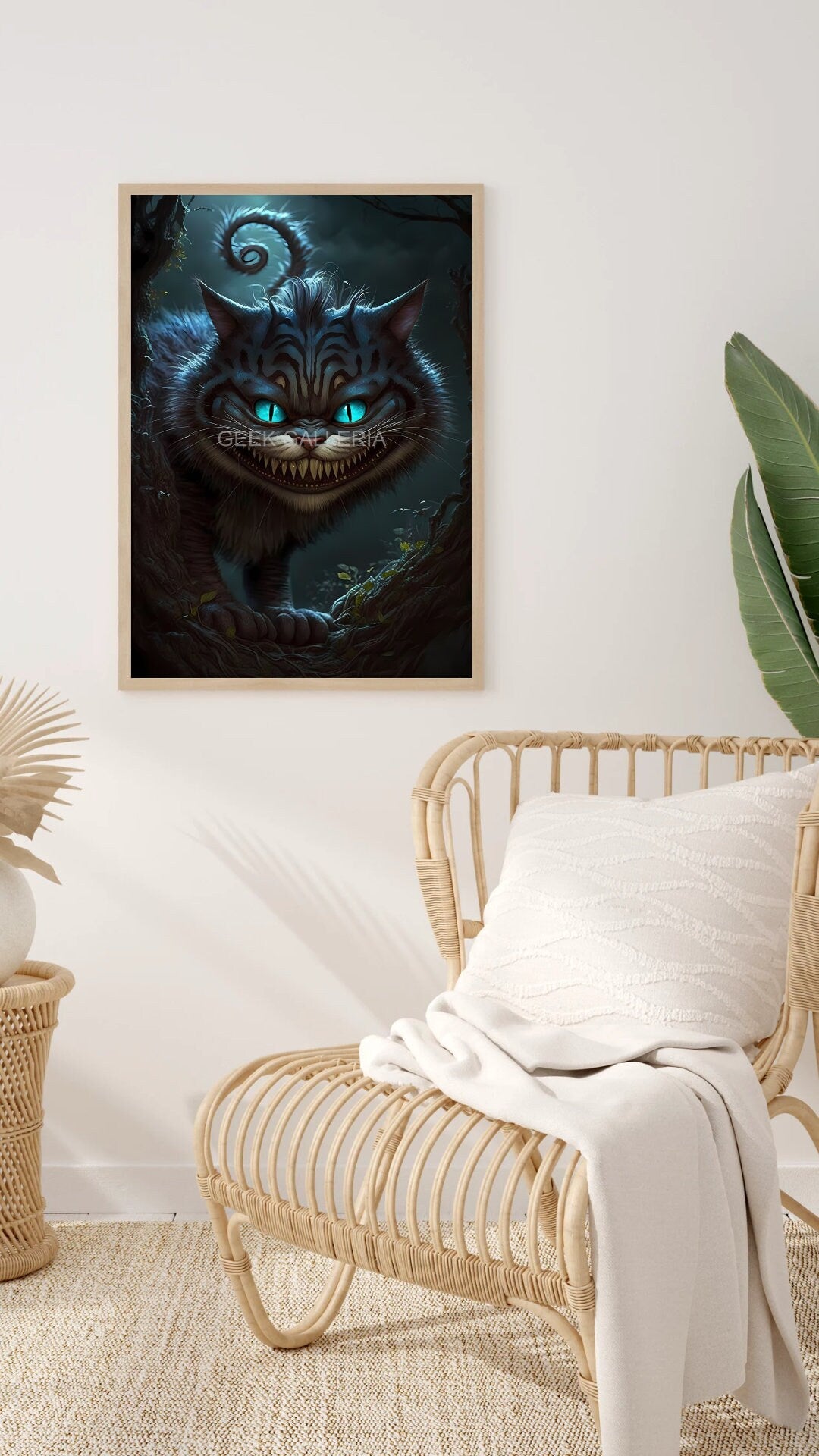 Malevolent Cheshire Cat, 11x17 Inches, Art Print, Fantasy, Horror