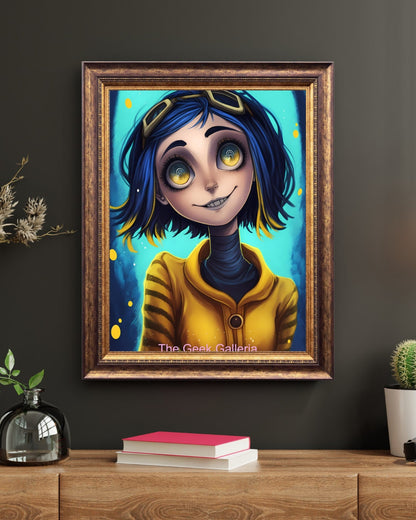 Curious Explorer in a Magical Parallel World, 11x17 Inches, Art Print, Anime Poster, Waifu