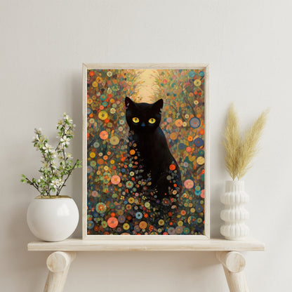 Abstract Feline Elegance Art Print, Cat Lover Gift