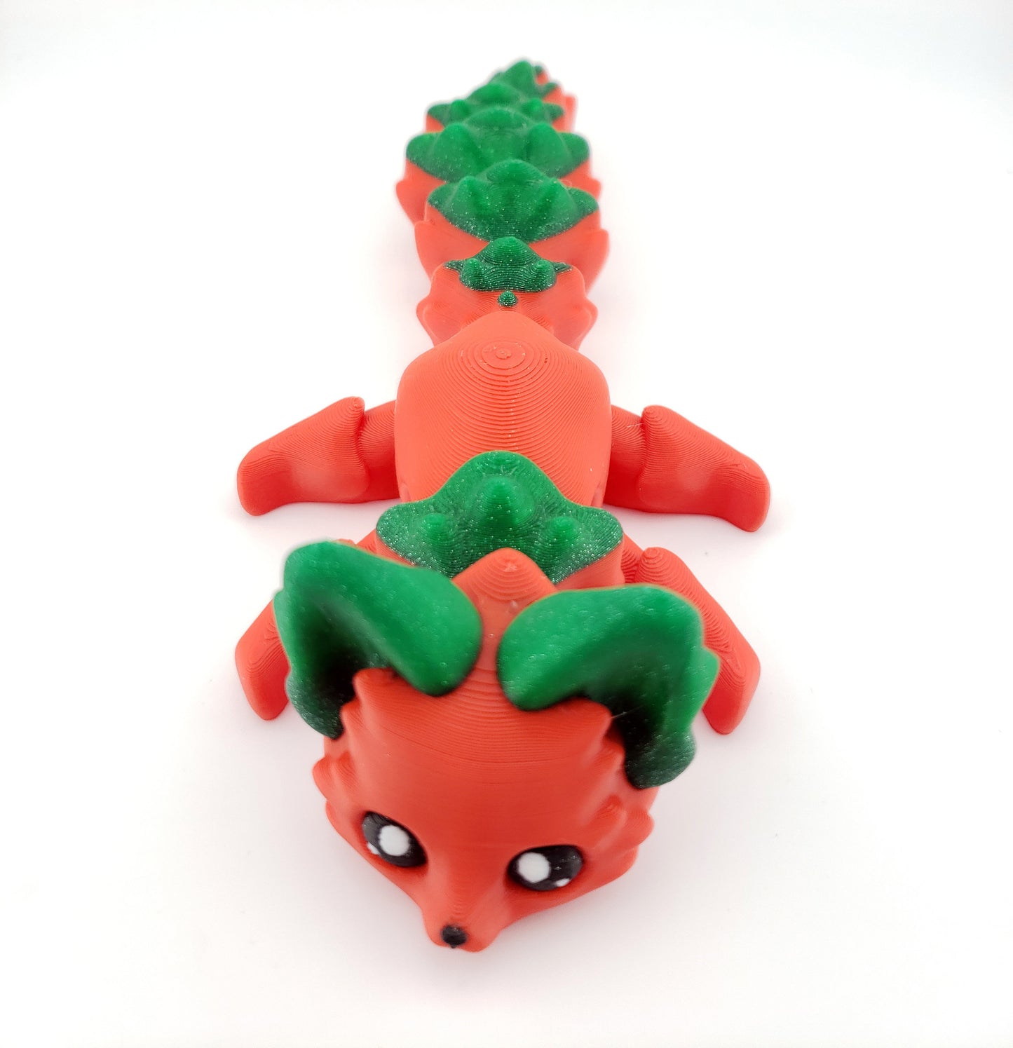 Sara The Strawberry Fox Flexi Fox 7.5 Inches - 3D Printed Fidget Fantasy Creature - Authorized Seller - Articulated