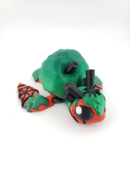 3D-Printed Articulated Poison Apple Turtle Decor Desk Decor Fidget Toy - Animal Figurine - Authorized Seller