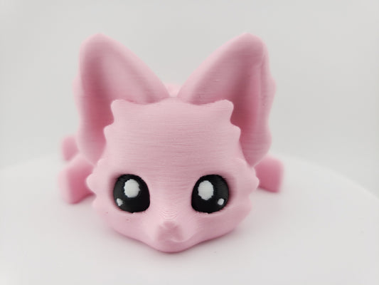 Articulated Cute Pink Flexi Fox 7.5 Inches - 3D Printed Fidget Fantasy - Authorized Seller - Articulated Desk Buddy