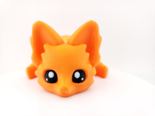 Articulated Cute Orange Flexi Fox 7.5 Inches - 3D Printed Fidget Fantasy - Authorized Seller - Articulated Desk Buddy