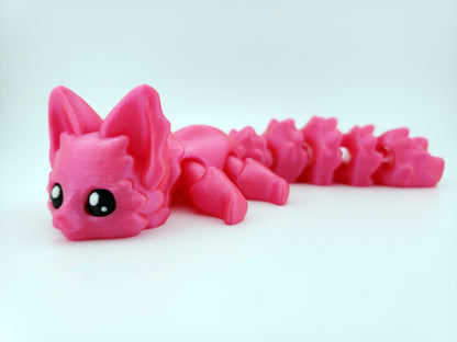 Pink Pixie Elixer Fox 7.5 Inches - 3D Printed Fidget Fantasy Creature - Authorized Seller - Articulated