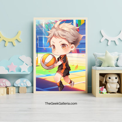 Set to Score: Chibi Volleyball Player Art Print